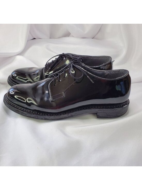 Bates High Gloss Black Oxford Dress Shoes Military Duty Mens 9.5E Vibram Leather main image 8
